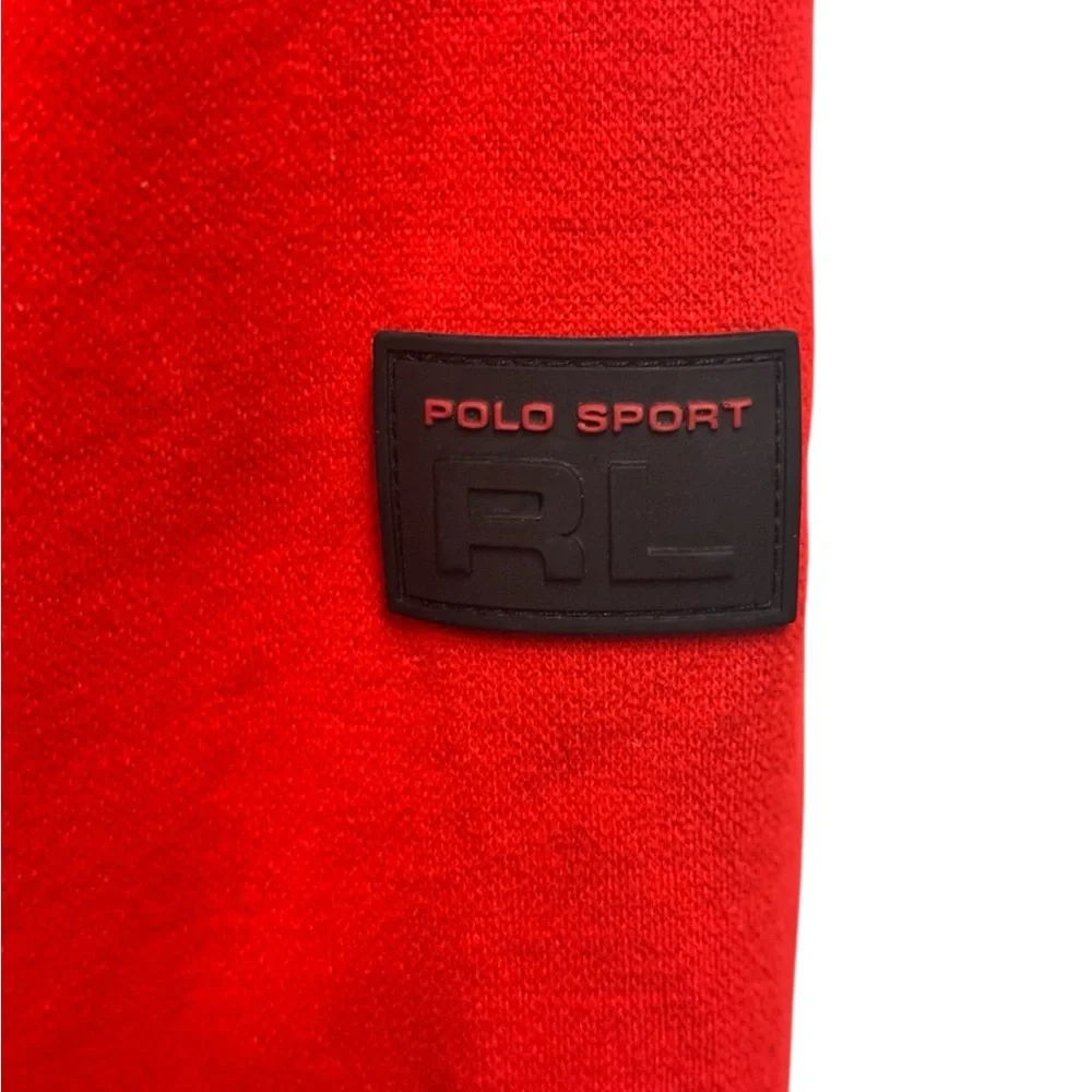 POLO SPORT Ralph Lauren Mid-90s Red Quarter-Zip Fleece Pullover Sweater Sz XL